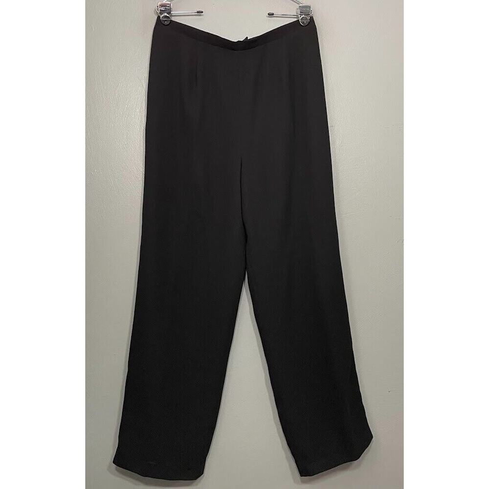 Vintage After Dark Size 16 Black Chiffon Wide Leg Pants Elegant Evening Formal